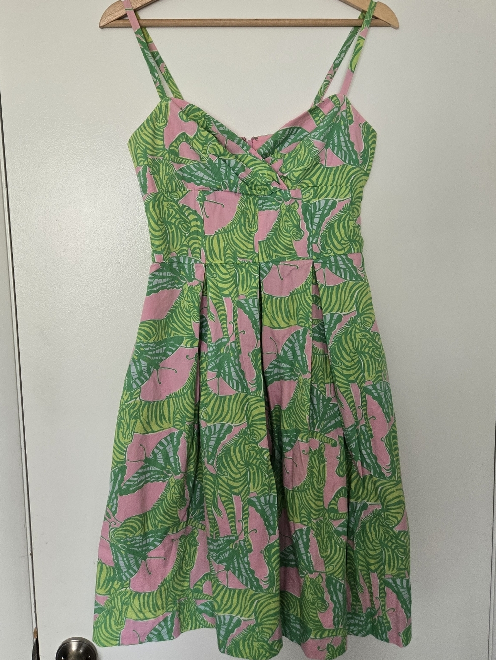 Lilly Pulitzer Green & Pink Zebra Butterfly Sundress Size 2